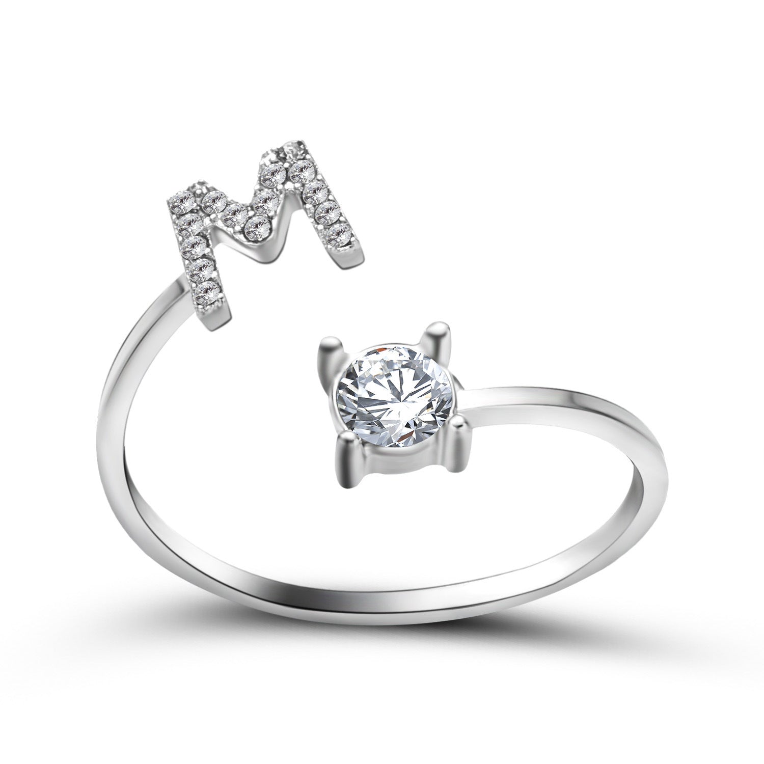 Personalized Initial Letter Ring - Dainty Adjustable Alphabet Jewelry for Women - Minerva Mart