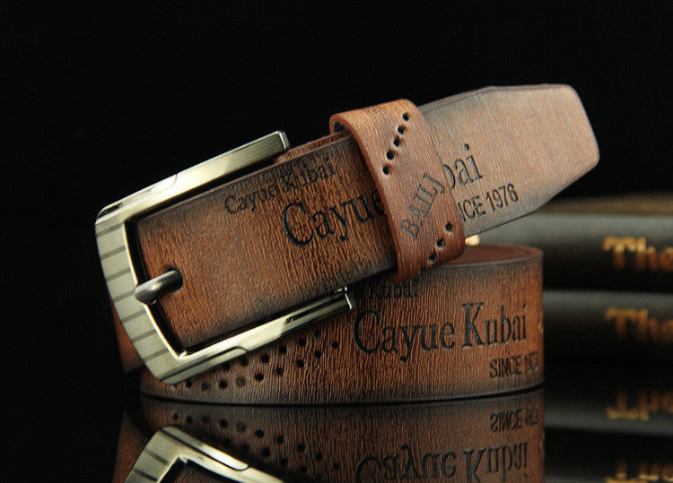 Men’s Retro Hollow Pin Buckle Belt – Casual Style