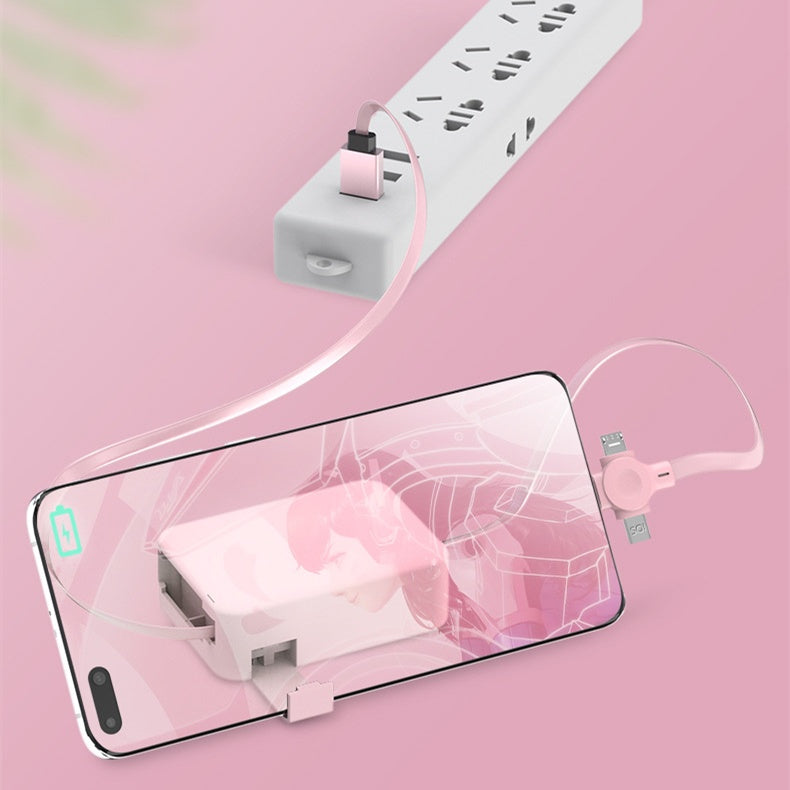 4-in-1 Retractable USB Cable – Macaron Color Charging Cord for iPhone, Type C, Micro USB - Minerva Mart