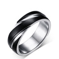 Black Titanium Steel Twill Men's Ring - Minerva Mart