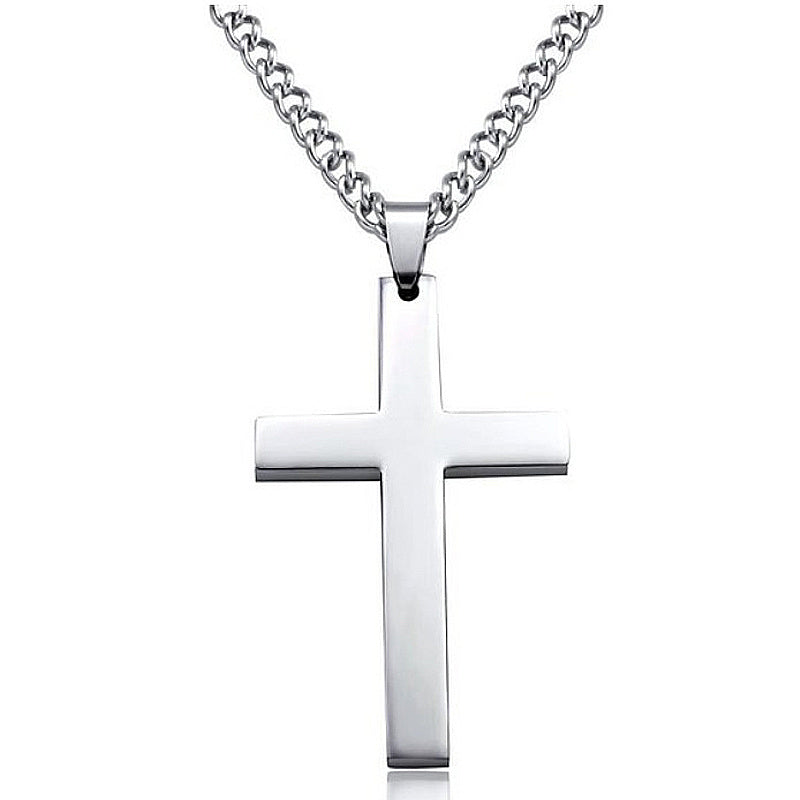 Men’s Classic Cross Pendant – Stainless Steel Fashion Necklace