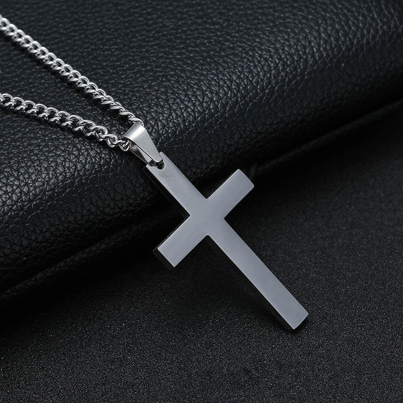 Men’s Classic Cross Pendant – Stainless Steel Fashion Necklace