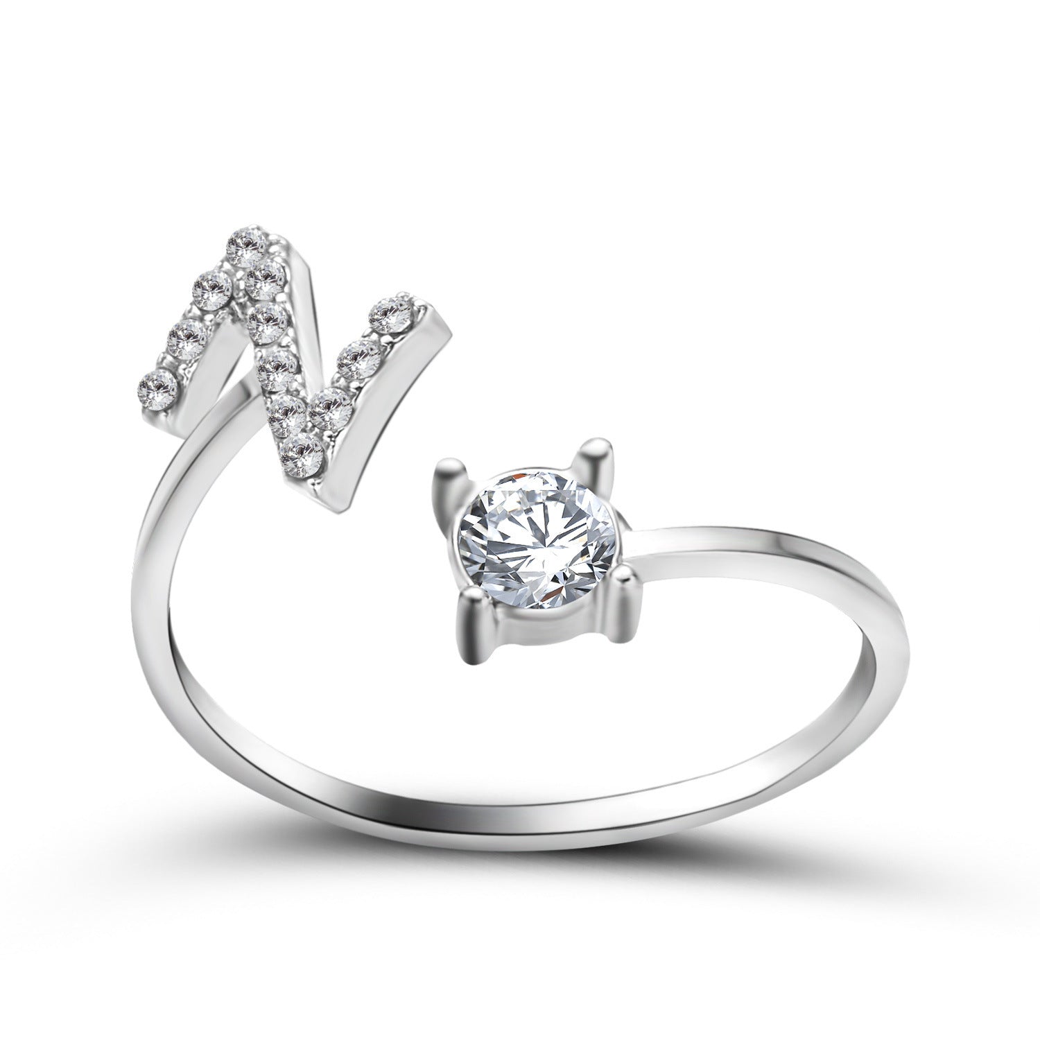Personalized Initial Letter Ring - Dainty Adjustable Alphabet Jewelry for Women - Minerva Mart