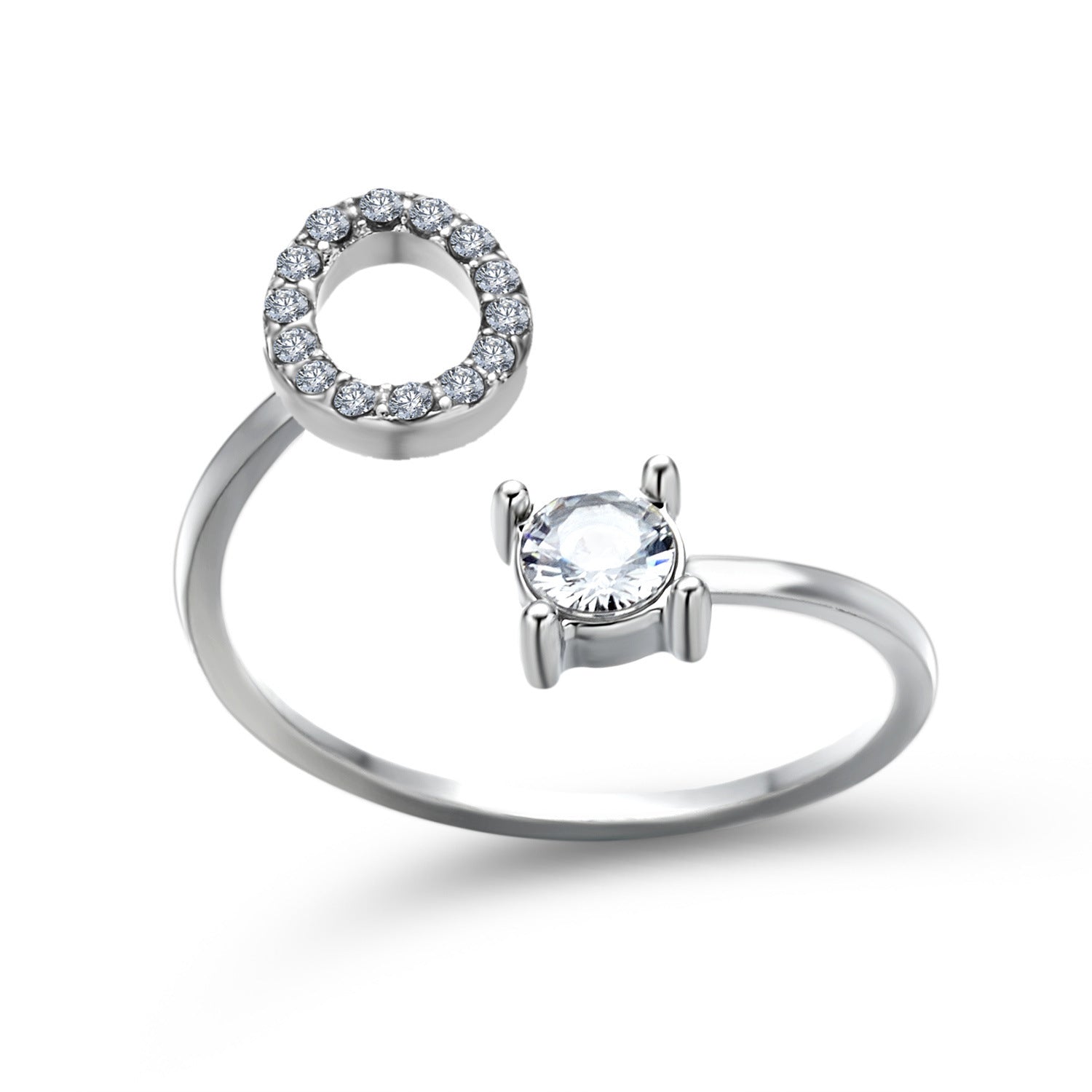 Personalized Initial Letter Ring - Dainty Adjustable Alphabet Jewelry for Women - Minerva Mart