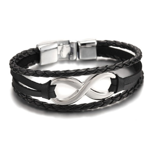 Lucky Figure 8 Leather Bracelet – Timeless Charm & Style