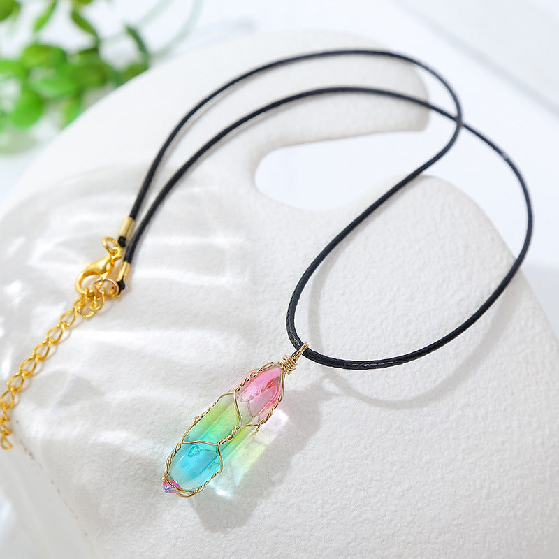 Women's Clear Geometric Crystal Necklace - Minerva Mart