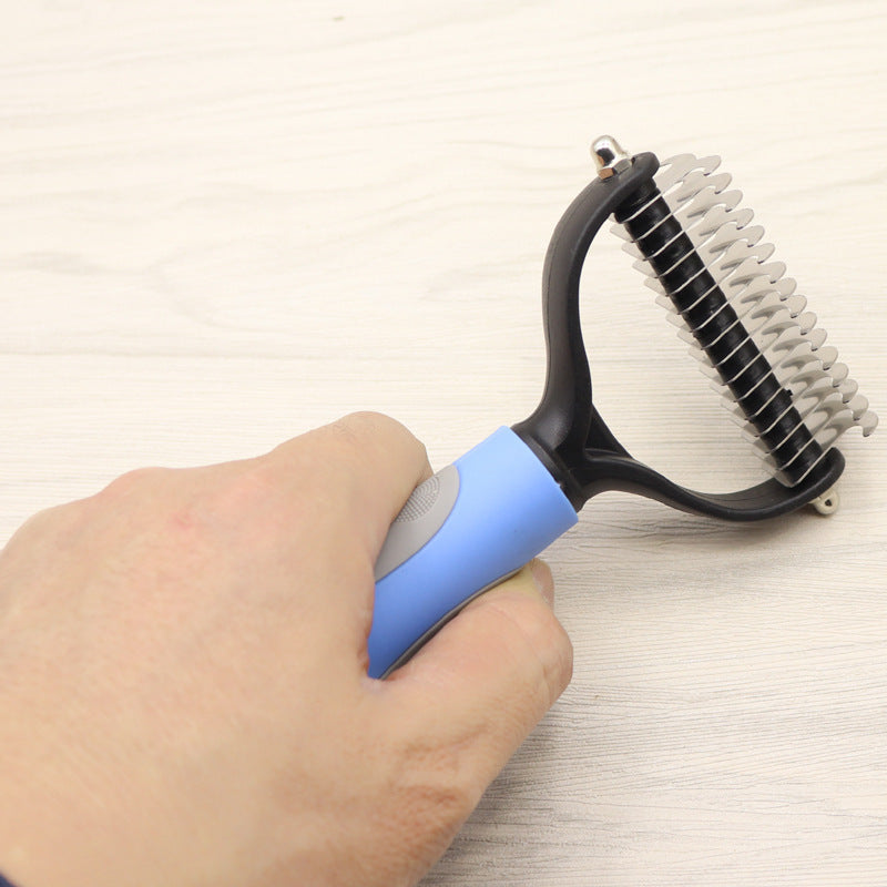 Double-Sided Dog Comb for Long Hair – Detangling & Dematting Tool with Wide/ Narrow Teeth - Minerva Mart