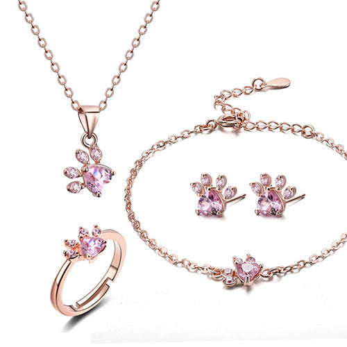 Paw Print Ring Set for Pet Lovers - Minerva Mart