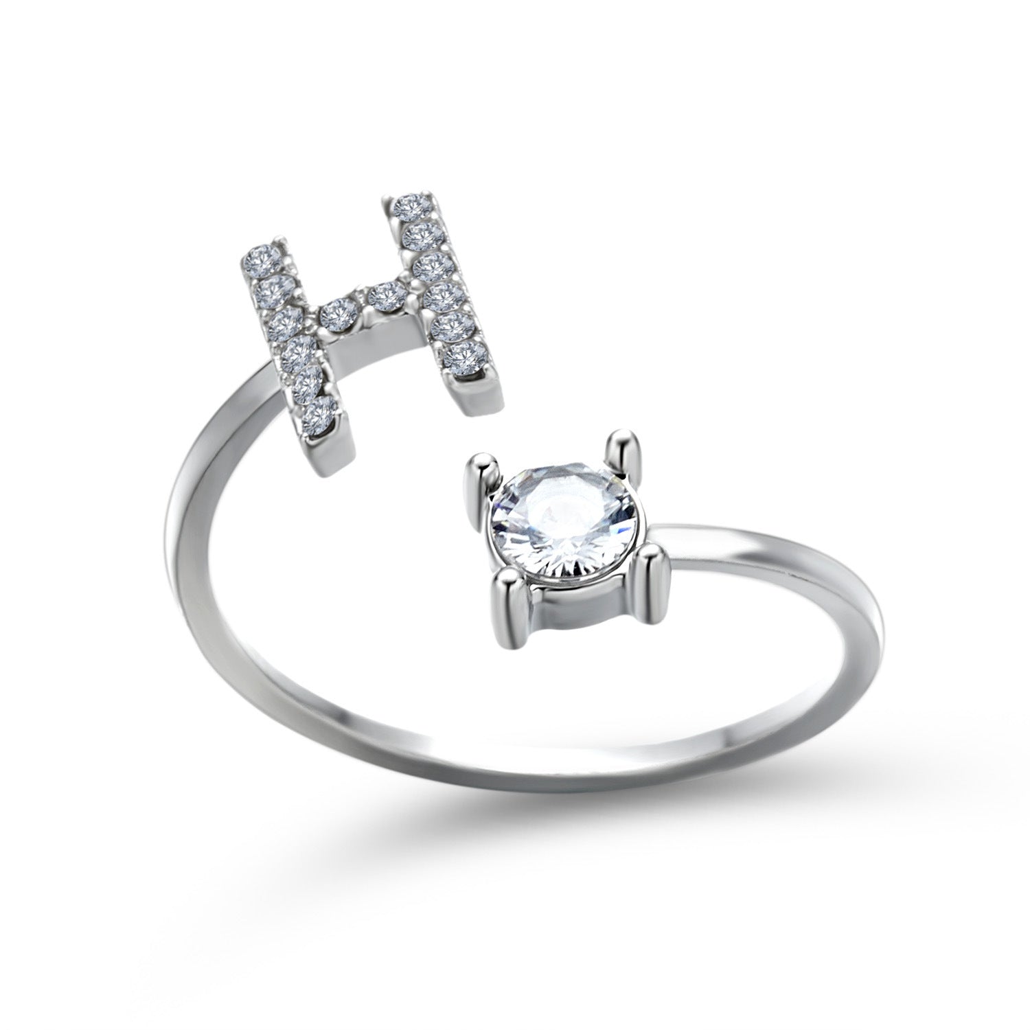 Personalized Initial Letter Ring - Dainty Adjustable Alphabet Jewelry for Women - Minerva Mart
