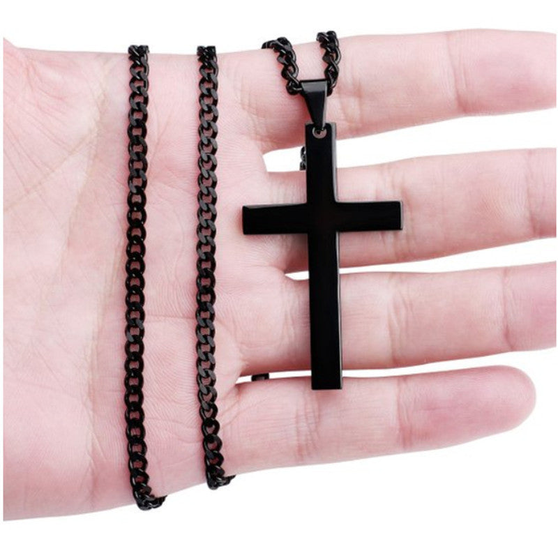 Men’s Classic Cross Pendant – Stainless Steel Fashion Necklace
