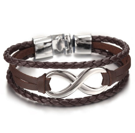 Lucky Figure 8 Leather Bracelet – Timeless Charm & Style