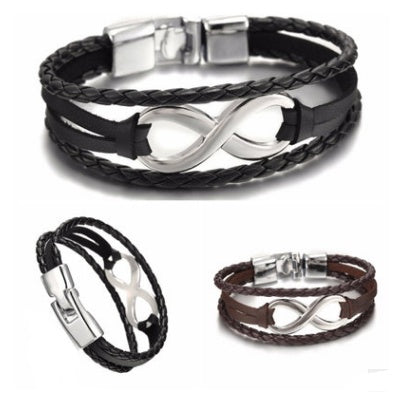 Lucky Figure 8 Leather Bracelet – Timeless Charm & Style