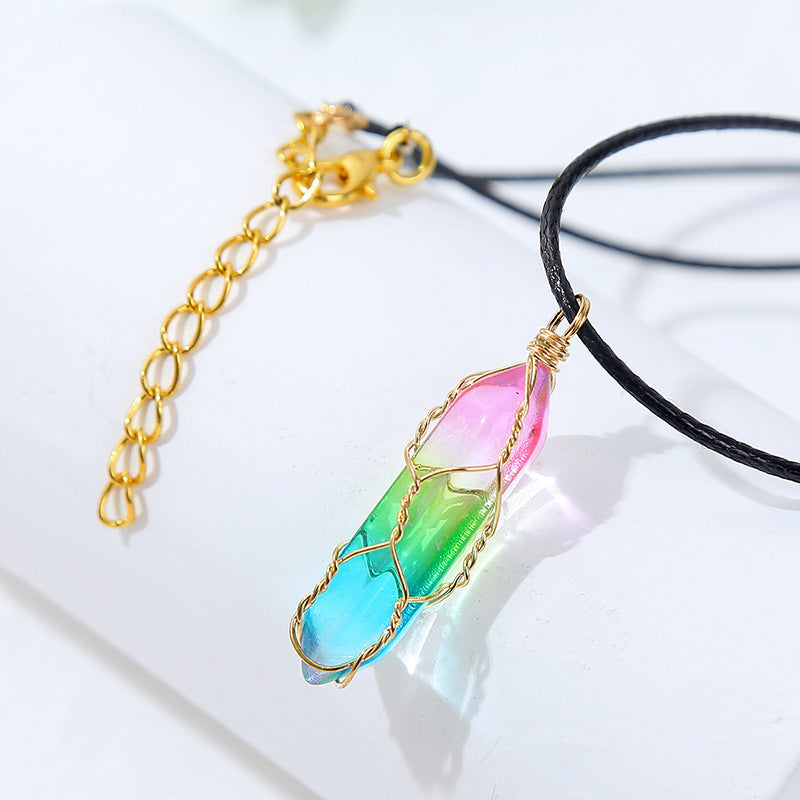 Women's Clear Geometric Crystal Necklace - Minerva Mart