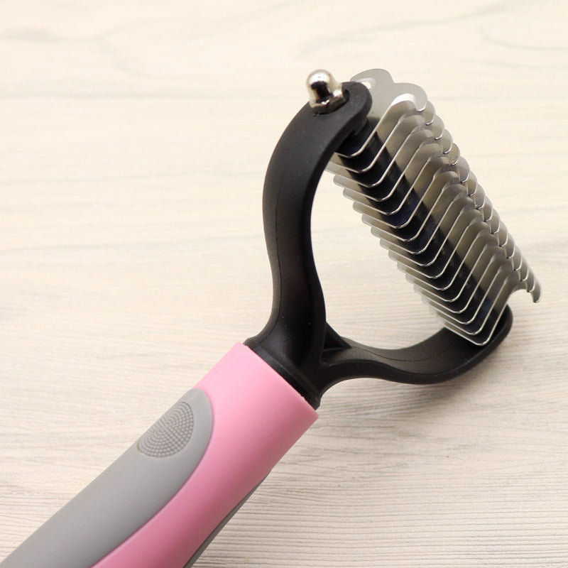 Double-Sided Dog Comb for Long Hair – Detangling & Dematting Tool with Wide/ Narrow Teeth - Minerva Mart