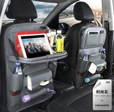 PU Leather Car Seat Organizer – Waterproof & Multifunctional Backseat Storage