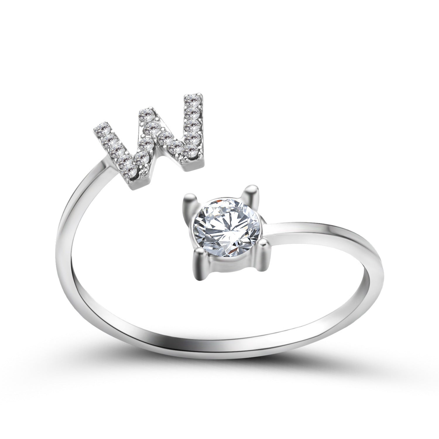 Personalized Initial Letter Ring - Dainty Adjustable Alphabet Jewelry for Women - Minerva Mart