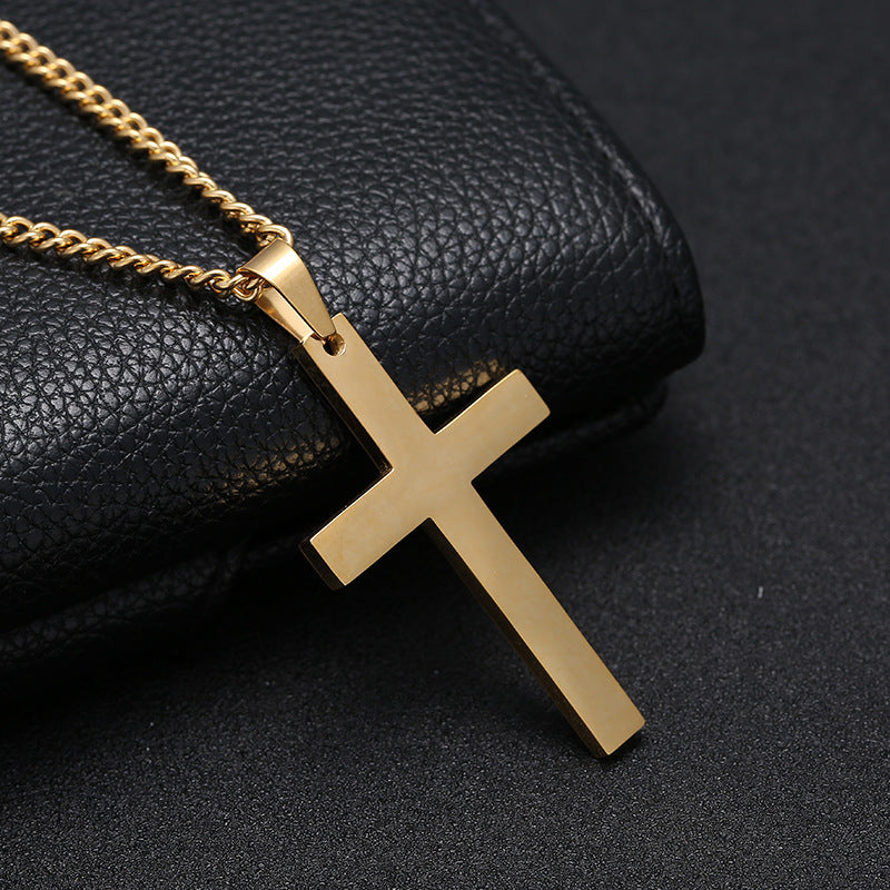 Men’s Classic Cross Pendant – Stainless Steel Fashion Necklace
