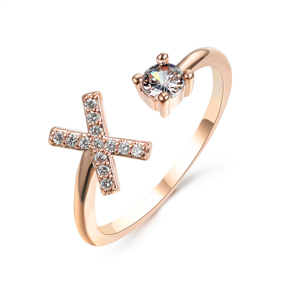 Personalized Initial Letter Ring - Dainty Adjustable Alphabet Jewelry for Women - Minerva Mart