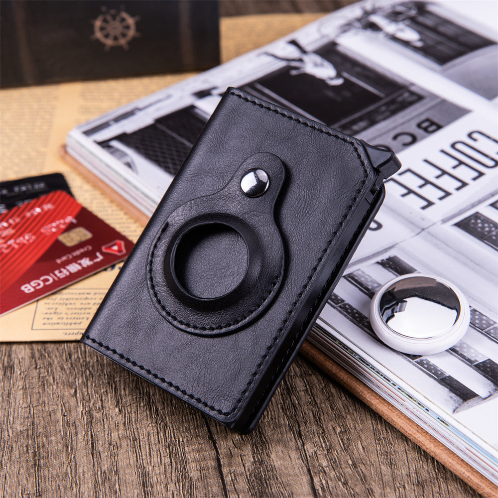Men's RFID-Blocking Anti-Theft Card Holder – Slim Wallet with Tracker Hole & Quick-Swipe Design - Minerva Mart